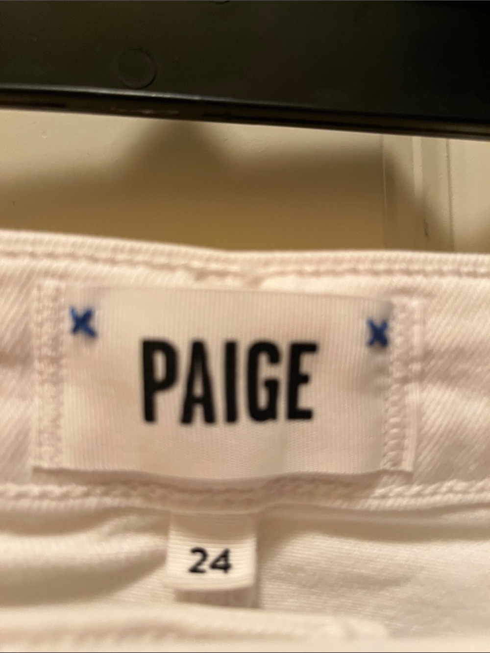 PAIGE Anessa White High-Rise Wide-Leg Cropped Jeans Raw Hem Size 24 - Picture 4 of 10